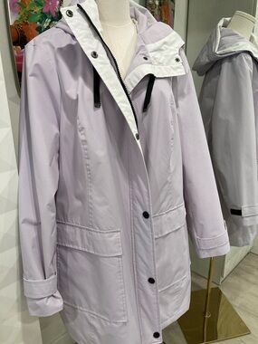 Laundry By Shelli Segal Light Lavender Hooded Trench Coat